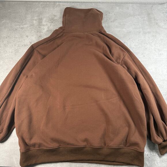 Brown oversized mock neck sweatchirt with pockets size XL - Picture 4 of 5